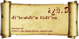 Ábrahám Diána névjegykártya