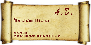 Ábrahám Diána névjegykártya